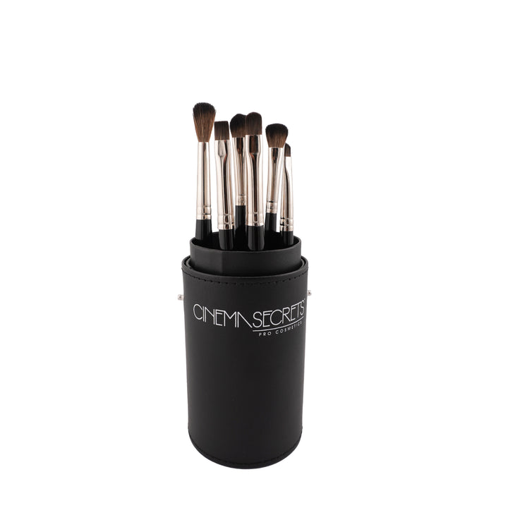 6-Piece Eye Essential Brush Set with Cylinder Brush Holder | Cinema Secrets