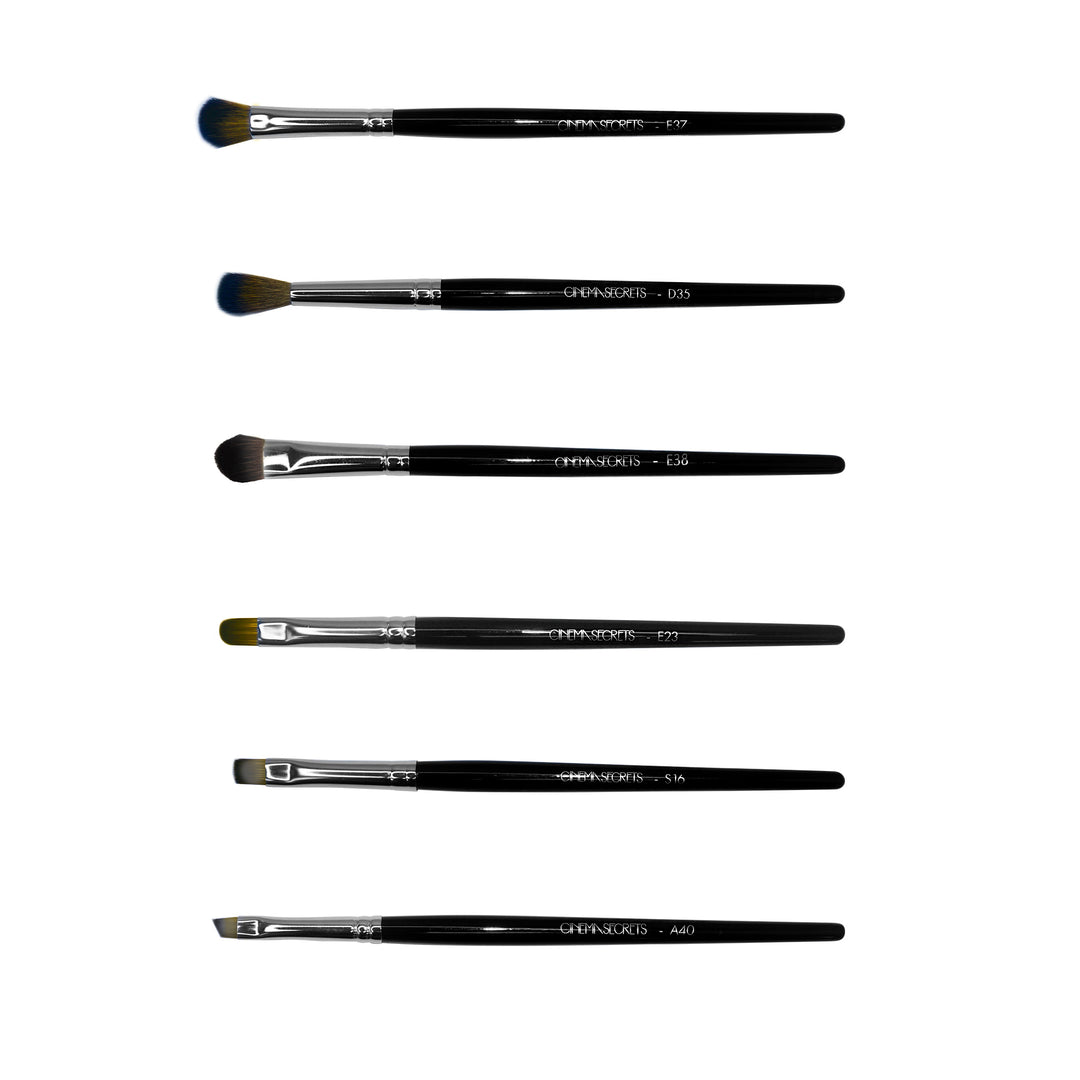 6-Piece Eye Essential Brush Set with Cylinder Brush Holder | Cinema Secrets