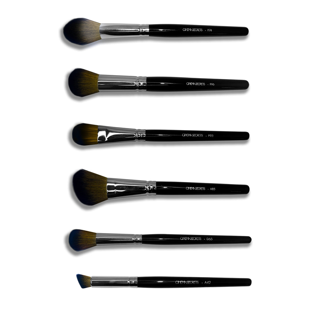 6-Piece Complexion Essential Brush Set with Cylinder Brush Holder | Cinema Secrets