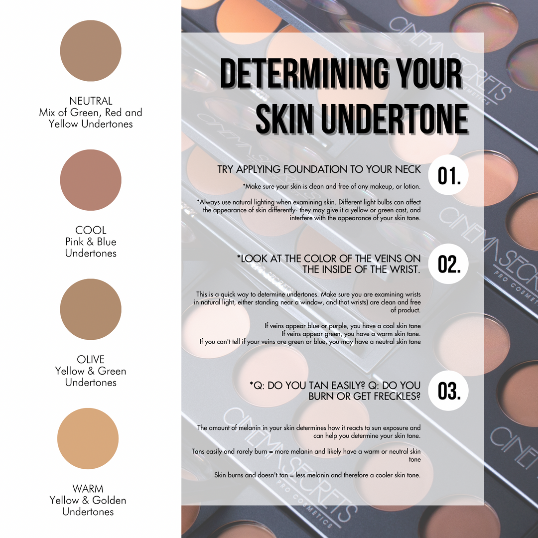 step by step on how to find your undertone to match your foundation shade