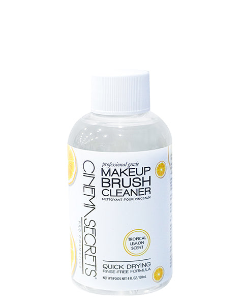 bottle of brush cleaner on white background