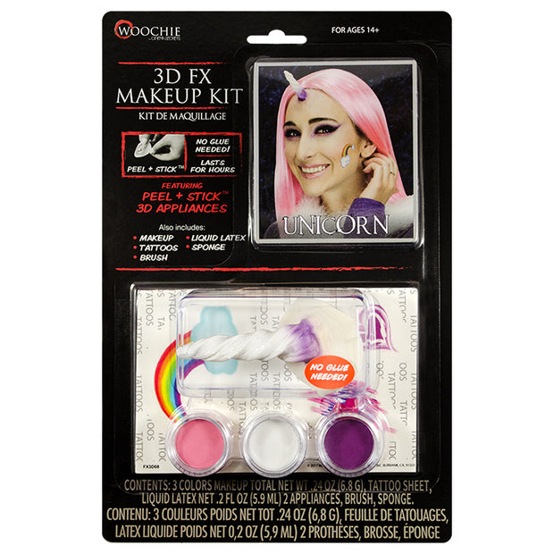Unicorn 3D FX Makeup Kit (Peel & Stick)